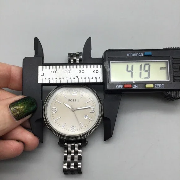 Fossil Heather Women Watch 42mm Silver Tone ES3137 Gray Dial New Battery 6.25" - Picture 11 of 13